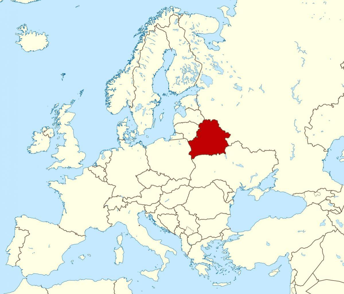 Локација Белорусије на мапи света