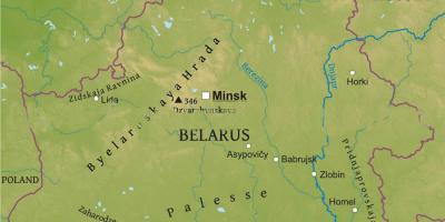 Карта Белорусије физичка